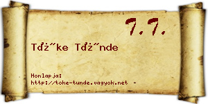 Tőke Tünde névjegykártya